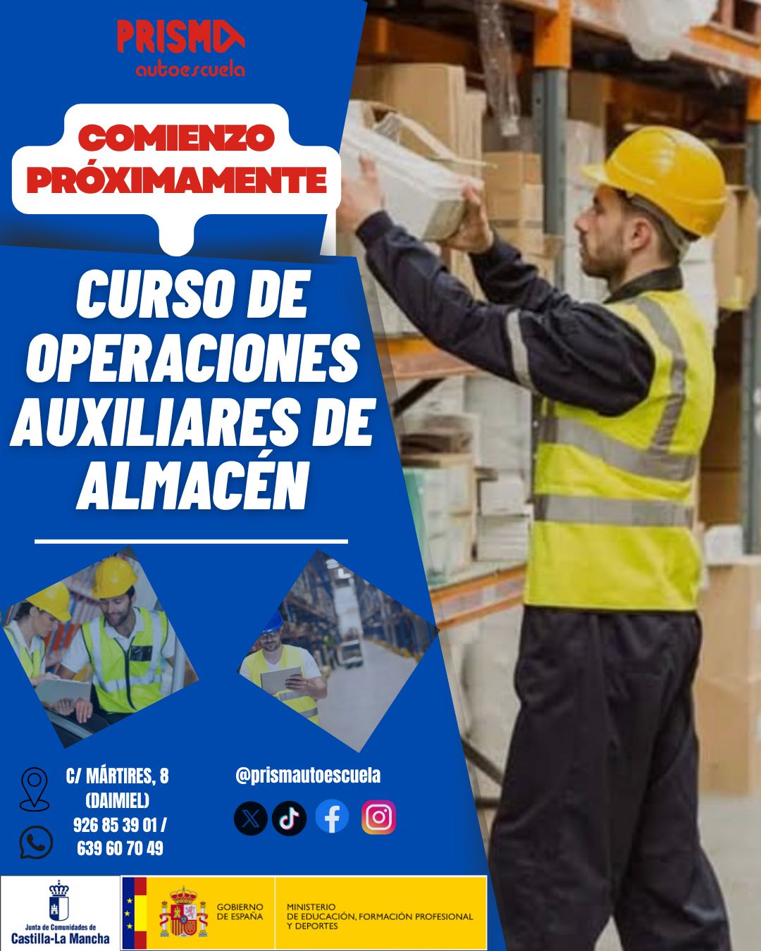 Este es nuestro nuevo curso de Auxiliar de Almacén para más información Contacte con nosotros. GRACIAS